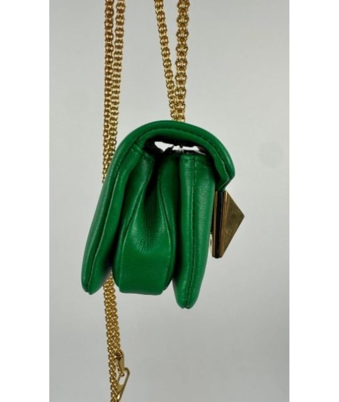 VALENTINO Зеленая кожаная сумка через плечо, фото 4