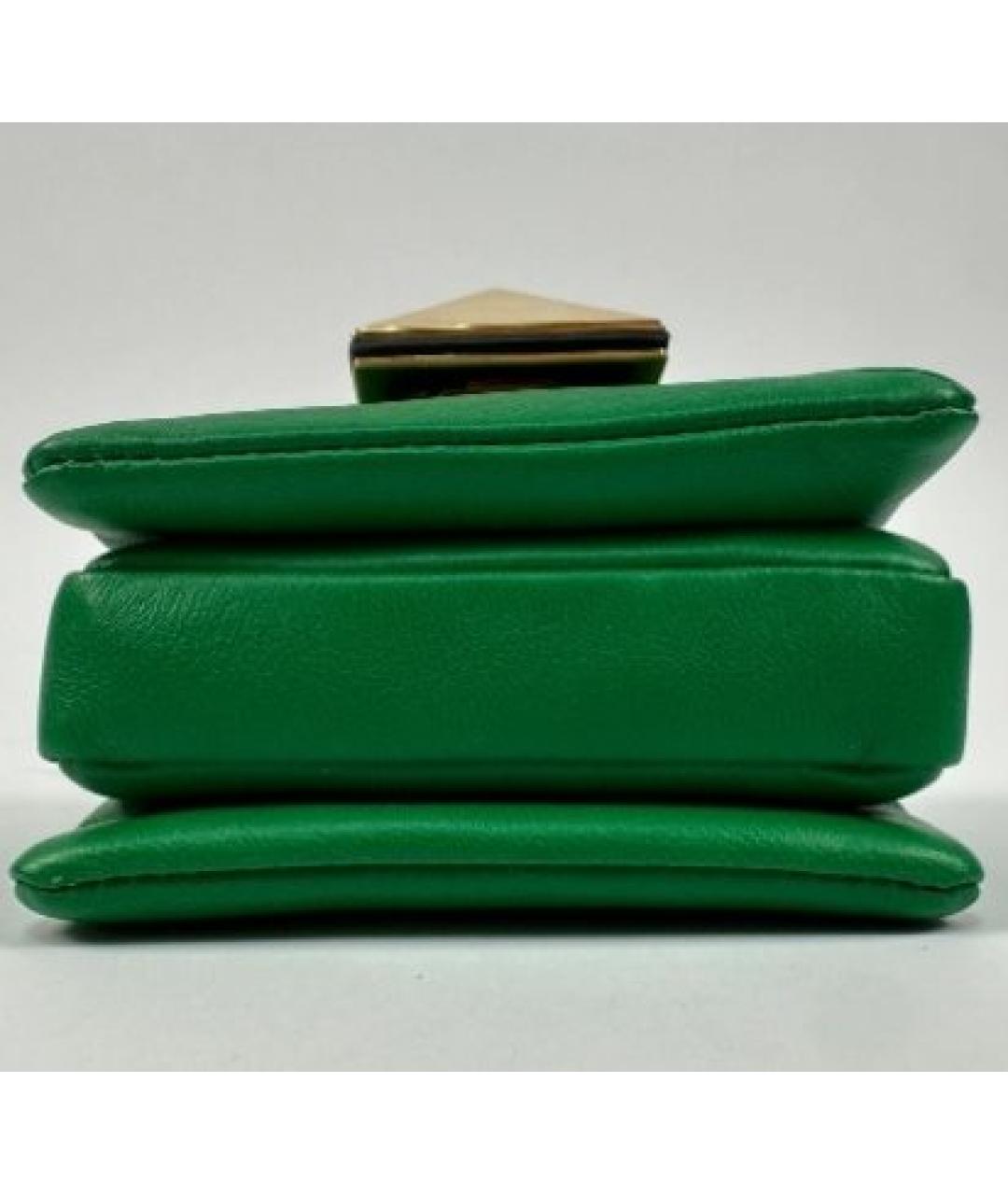 VALENTINO Зеленая кожаная сумка через плечо, фото 6