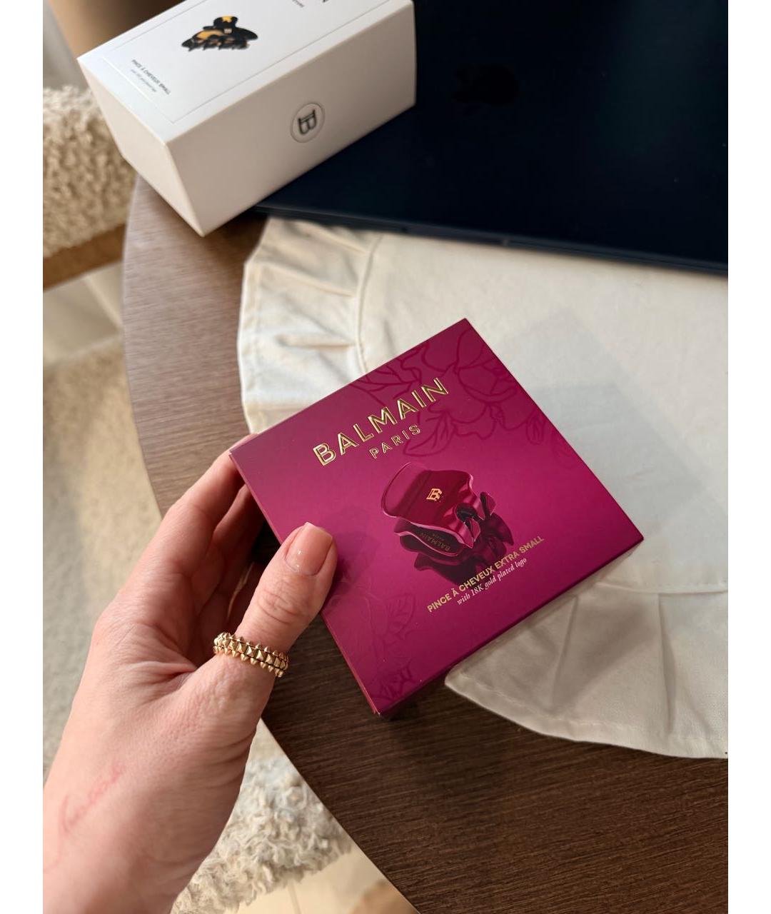 BALMAIN Бордовая заколка, фото 3