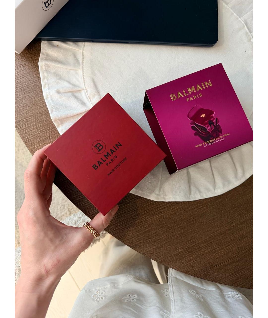 BALMAIN Бордовая заколка, фото 4