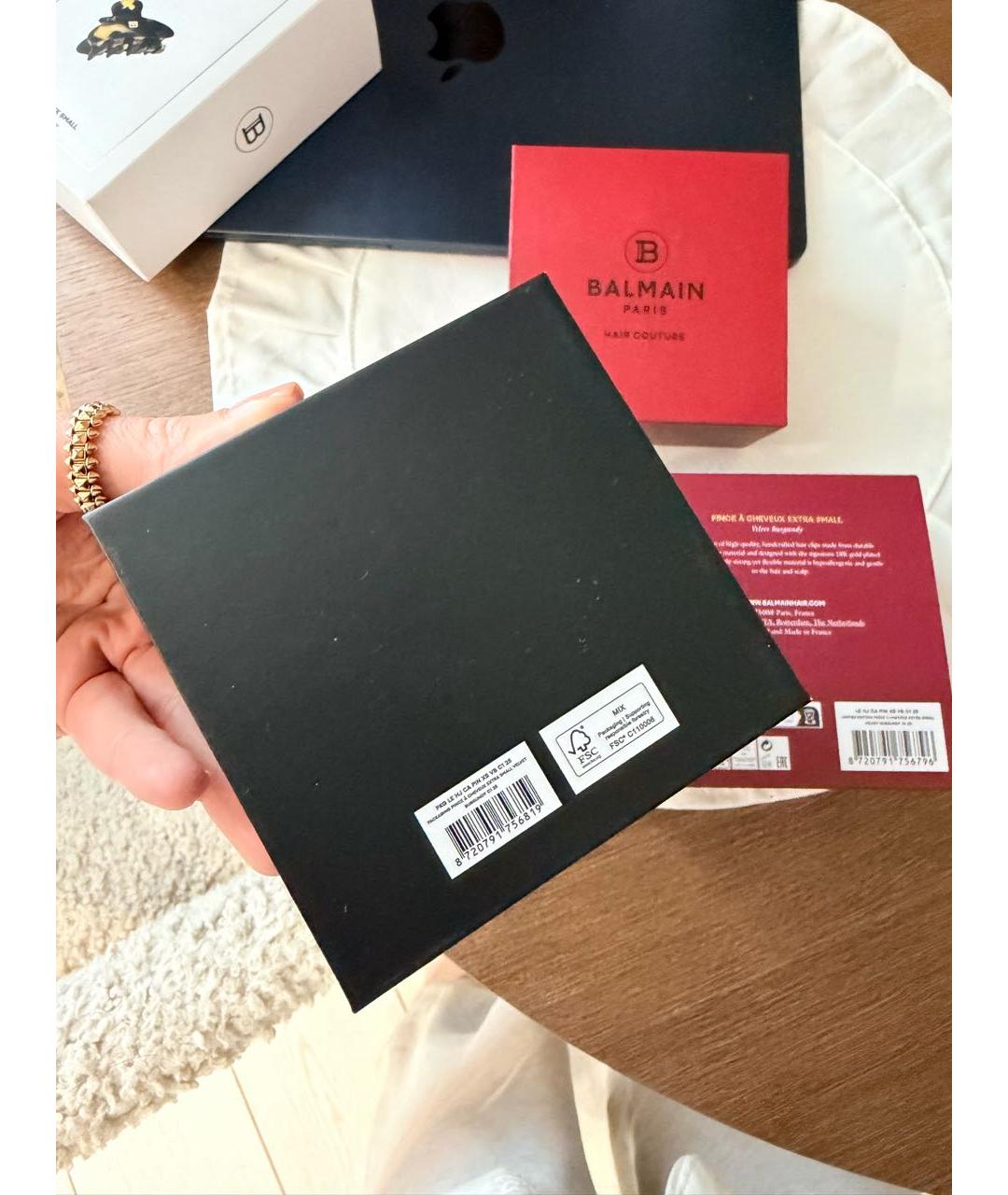 BALMAIN Бордовая заколка, фото 6