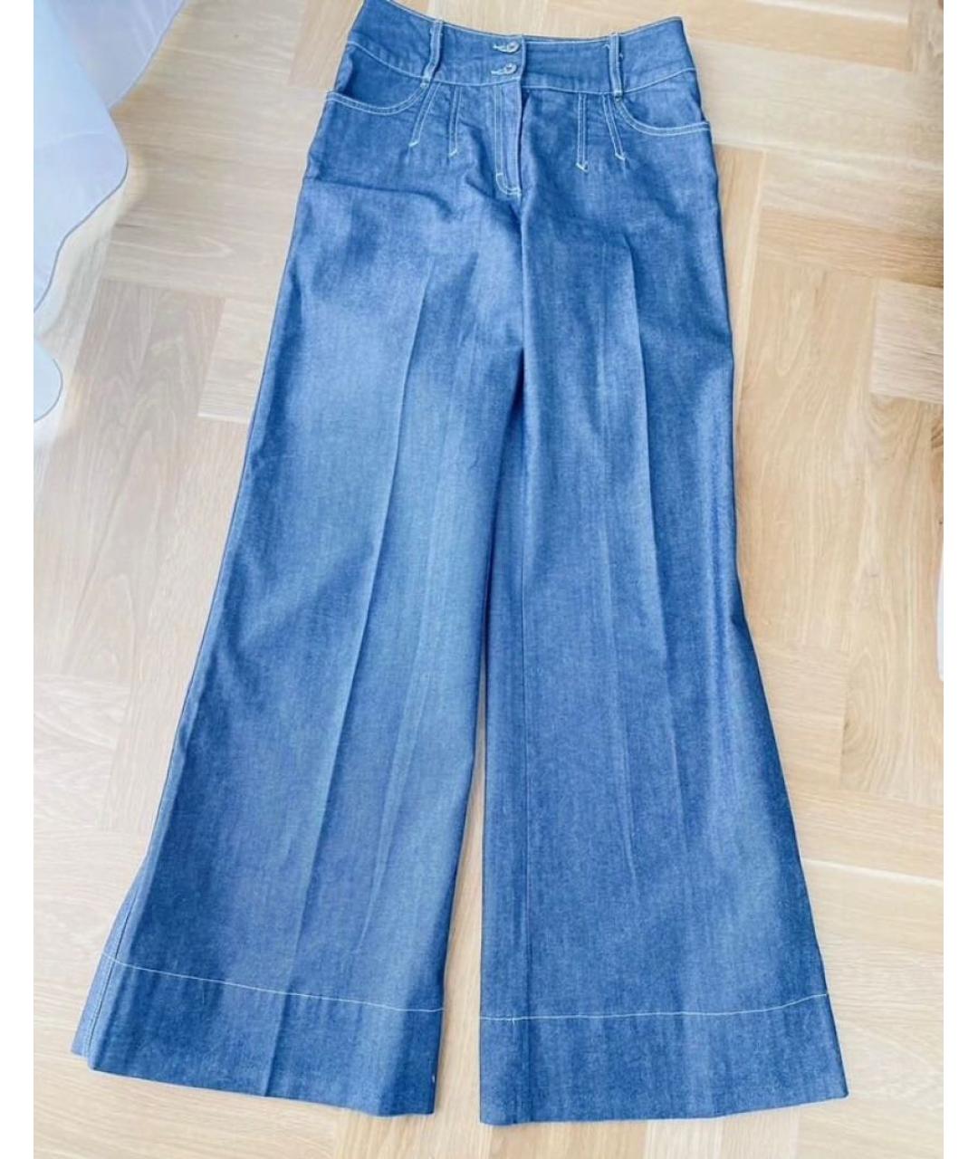 DOLCE&GABBANA Темно-синие хлопковые джинсы клеш, фото 9