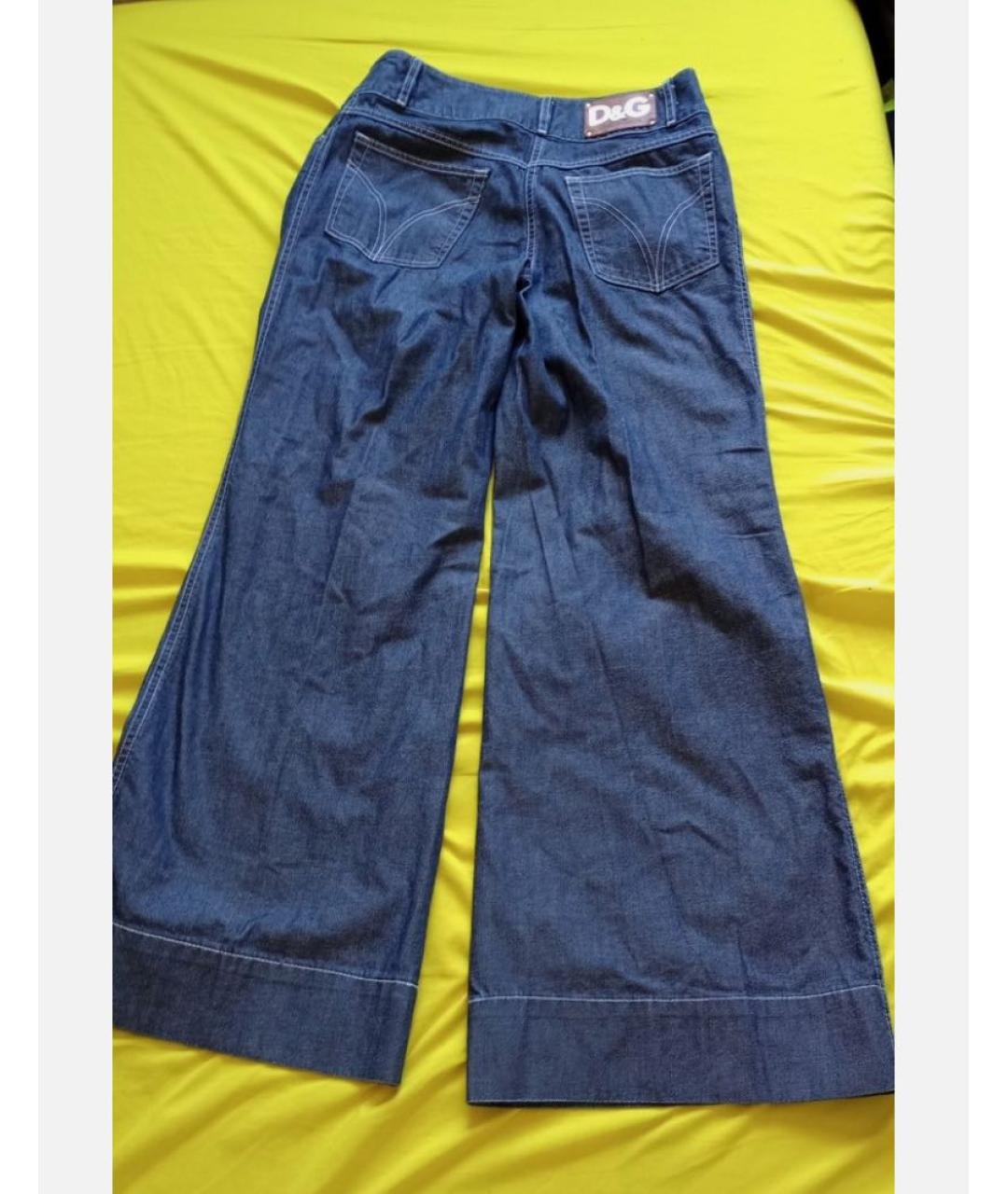 DOLCE&GABBANA Темно-синие хлопковые джинсы клеш, фото 7
