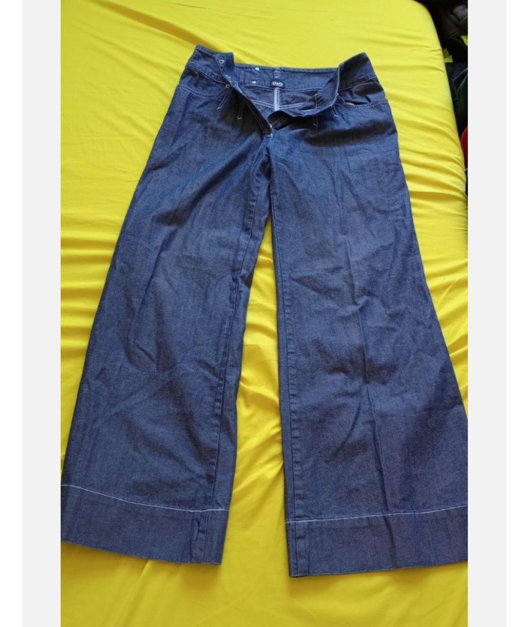 DOLCE&GABBANA Темно-синие хлопковые джинсы клеш, фото 8