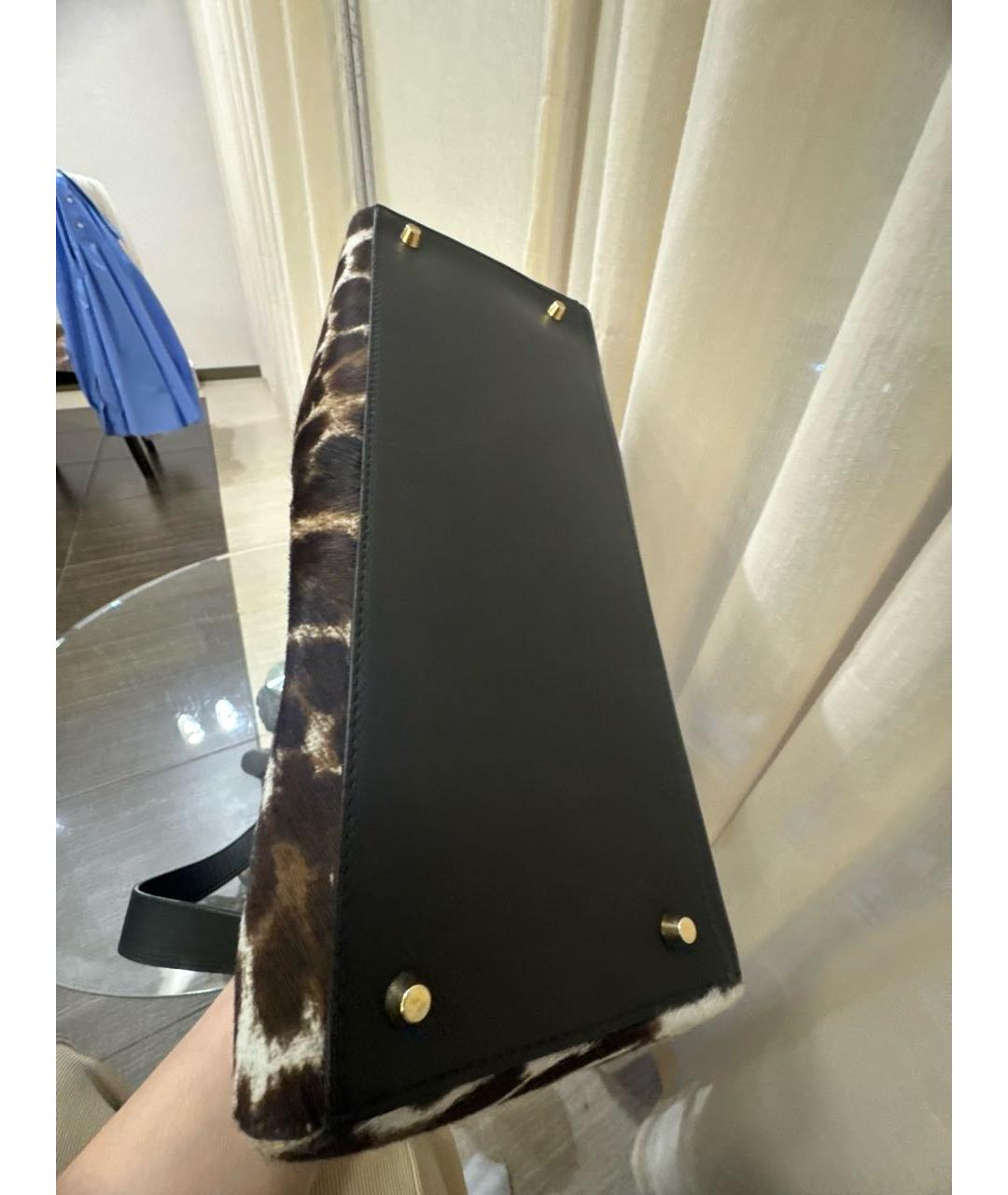 FURLA Черная кожаная сумка с короткими ручками, фото 7