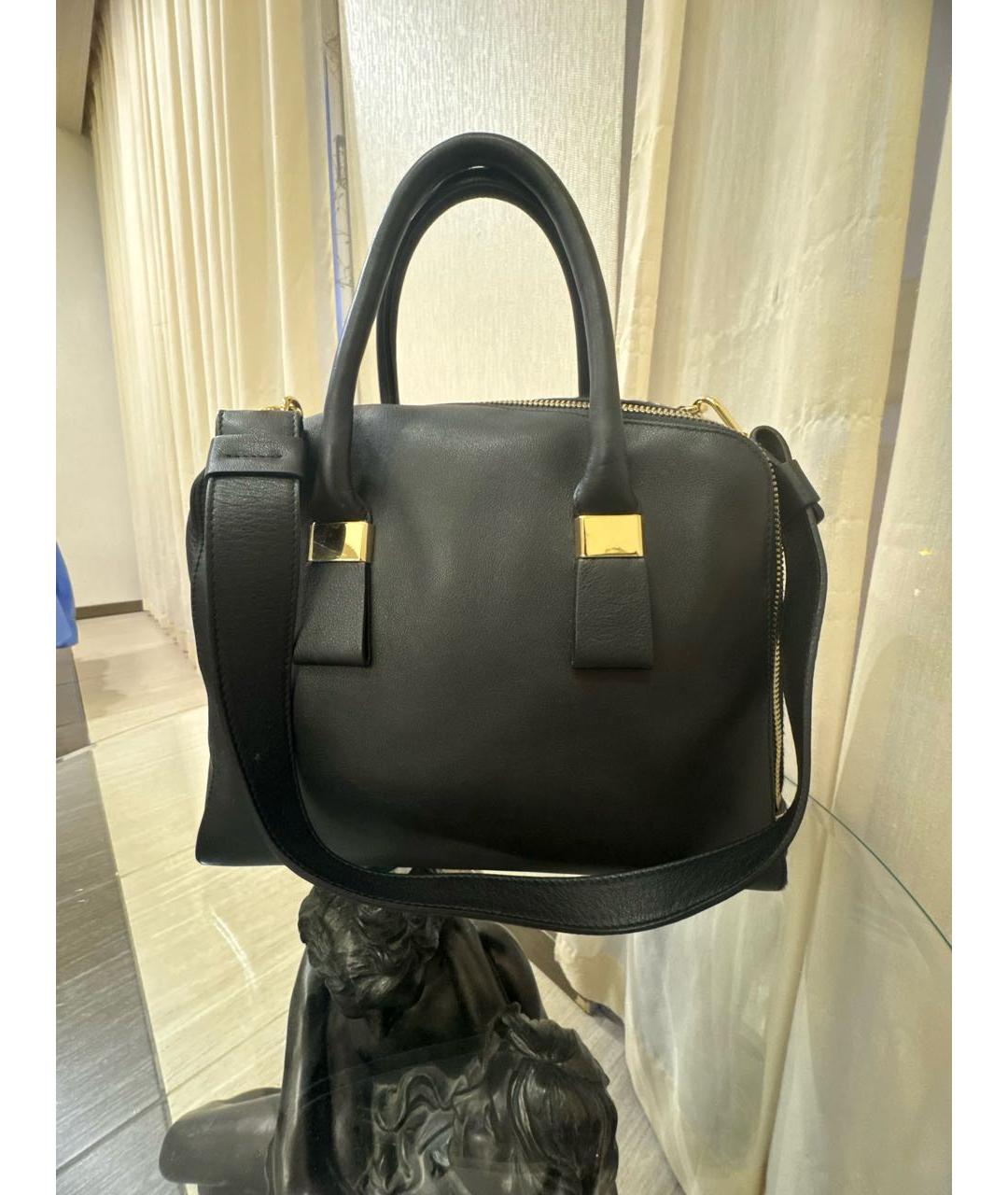 FURLA Черная кожаная сумка с короткими ручками, фото 3