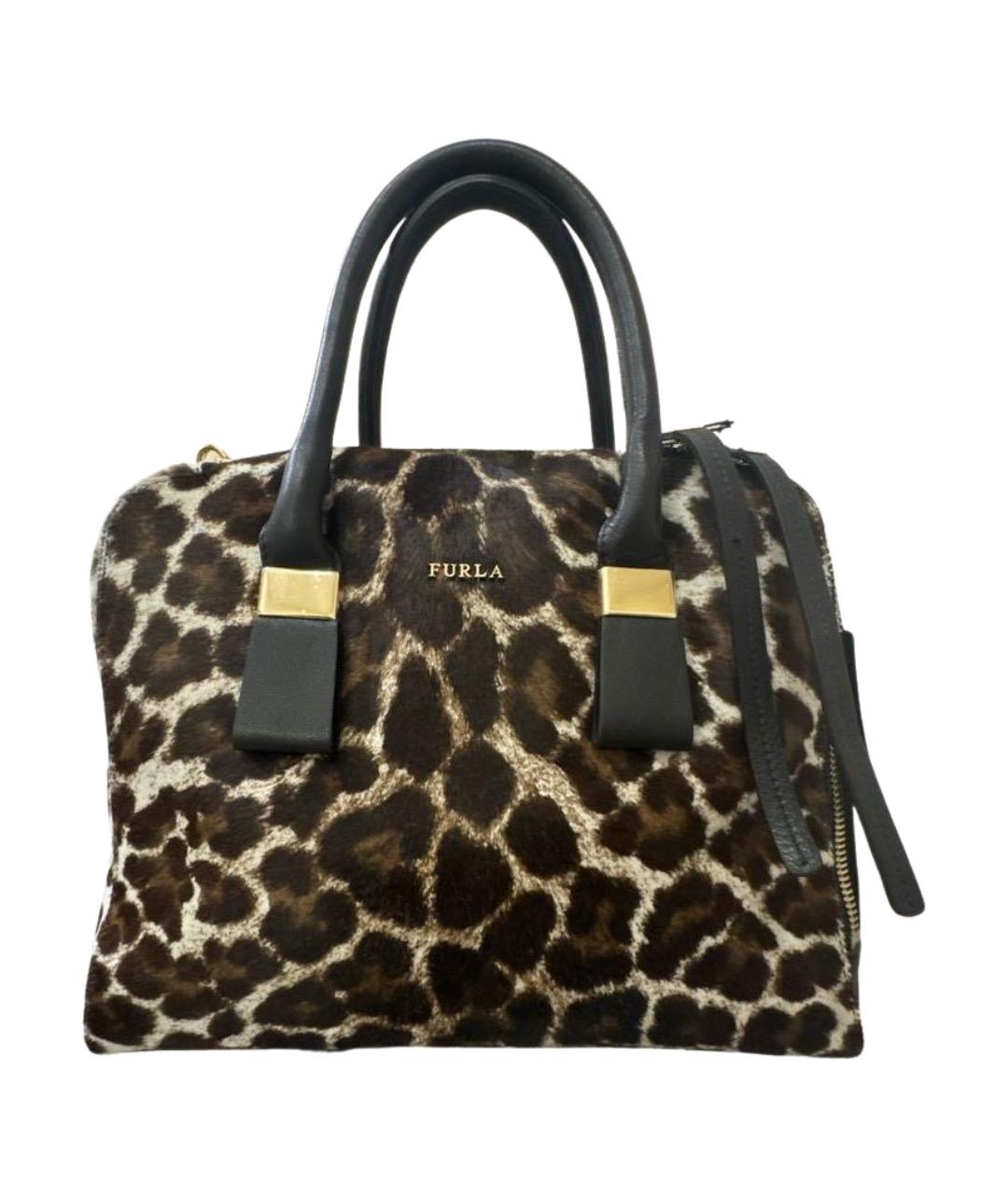 FURLA Черная кожаная сумка с короткими ручками, фото 1