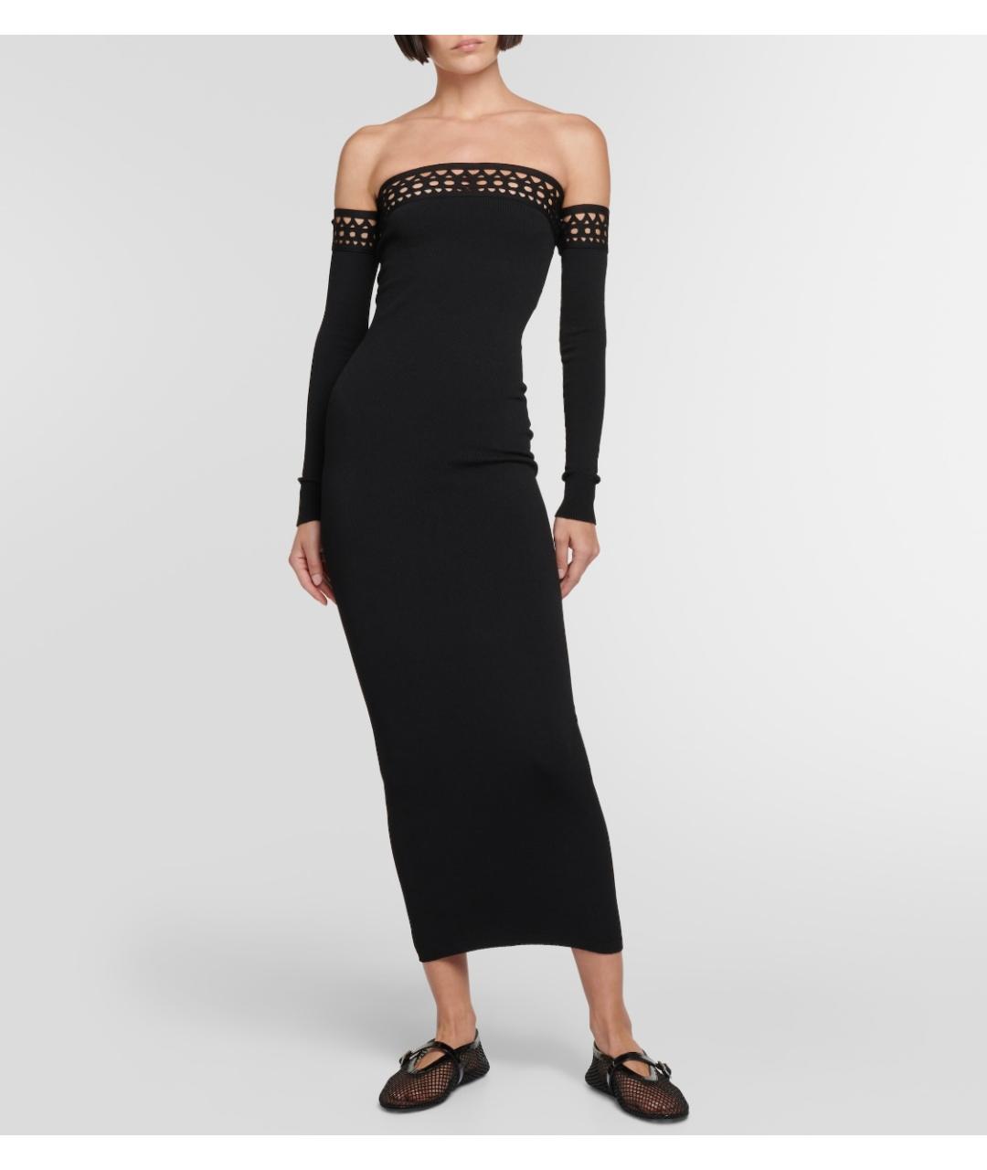 ALAIA Черное вискозное коктейльное платье, фото 7