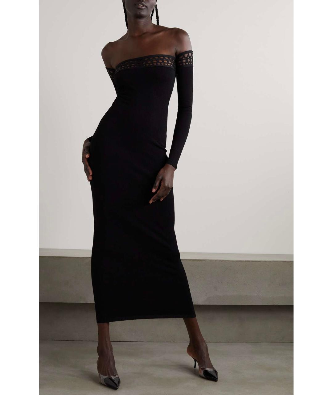 ALAIA Черное вискозное коктейльное платье, фото 5