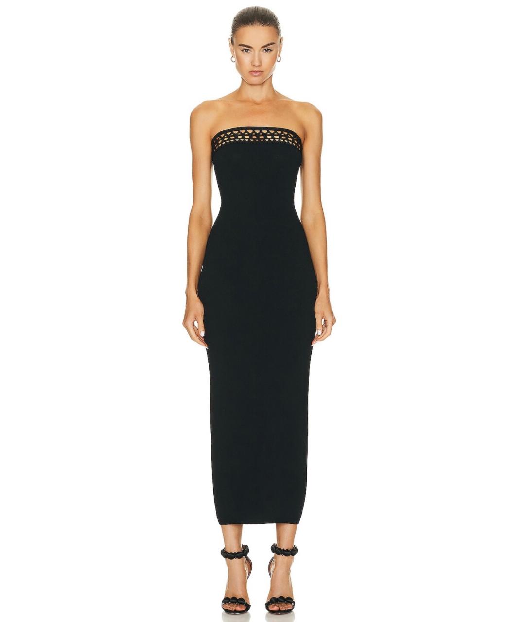 ALAIA Черное вискозное коктейльное платье, фото 3