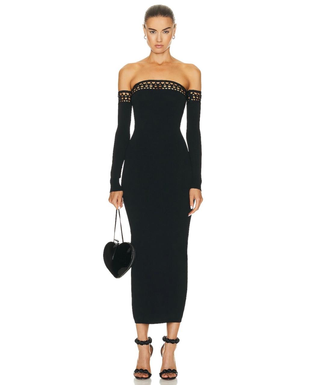 ALAIA Черное вискозное коктейльное платье, фото 2