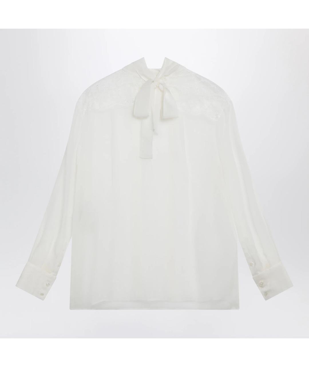 DOLCE&GABBANA Белая шелковая блузы, фото 2