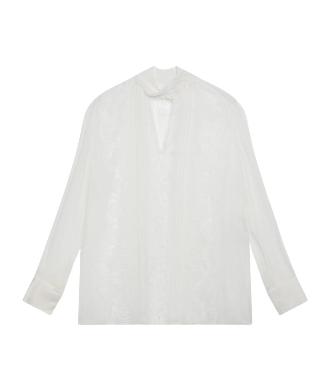 DOLCE&GABBANA Белая шелковая блузы, фото 1