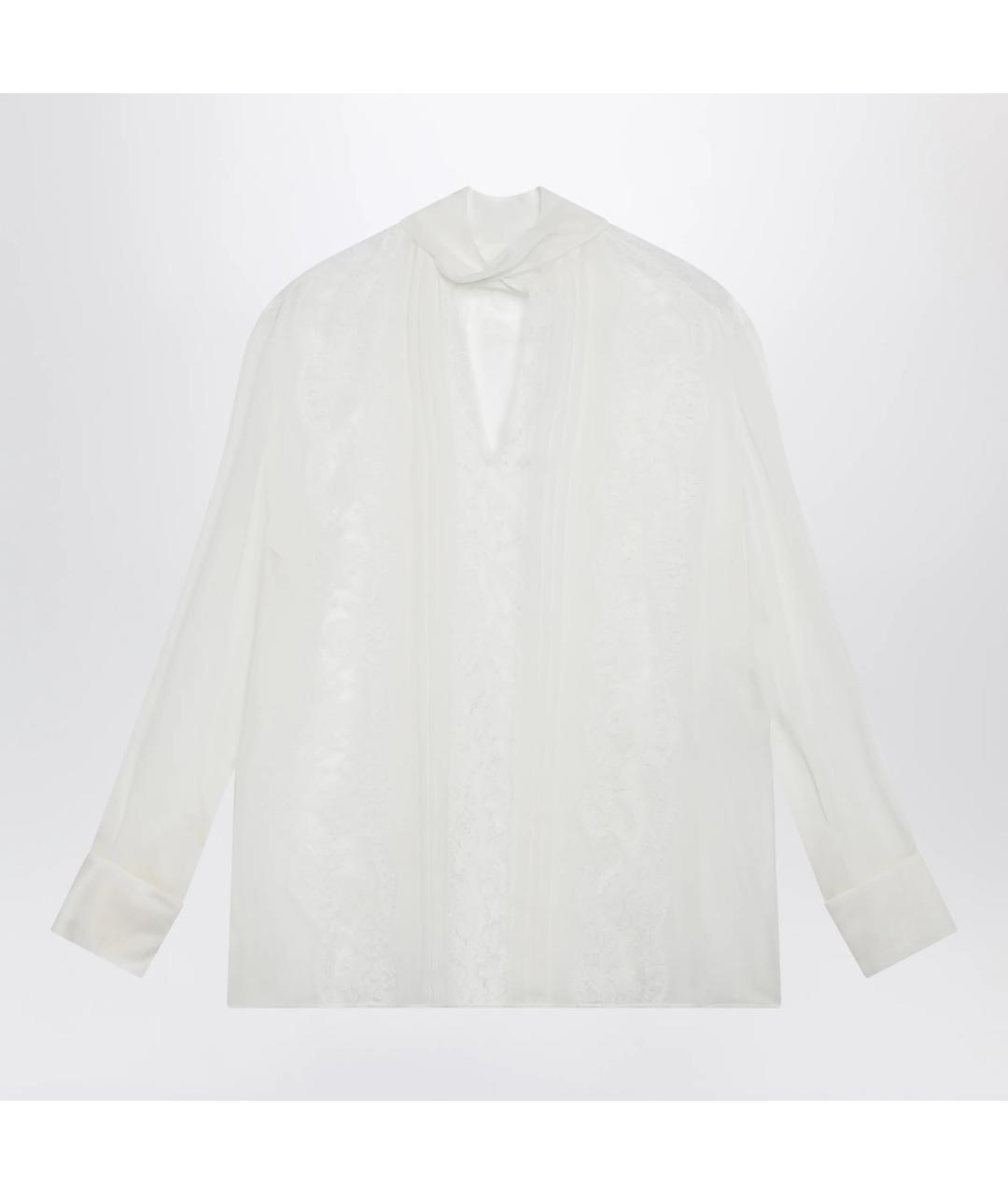 DOLCE&GABBANA Белая шелковая блузы, фото 3