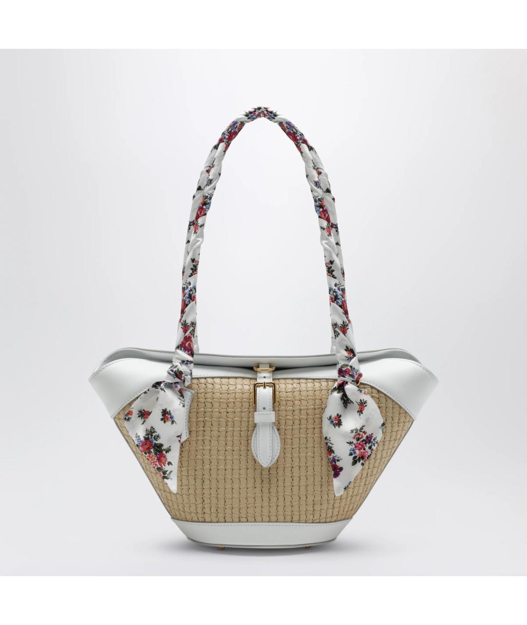 DOLCE&GABBANA Бежевая пелетеная сумка тоут, фото 3