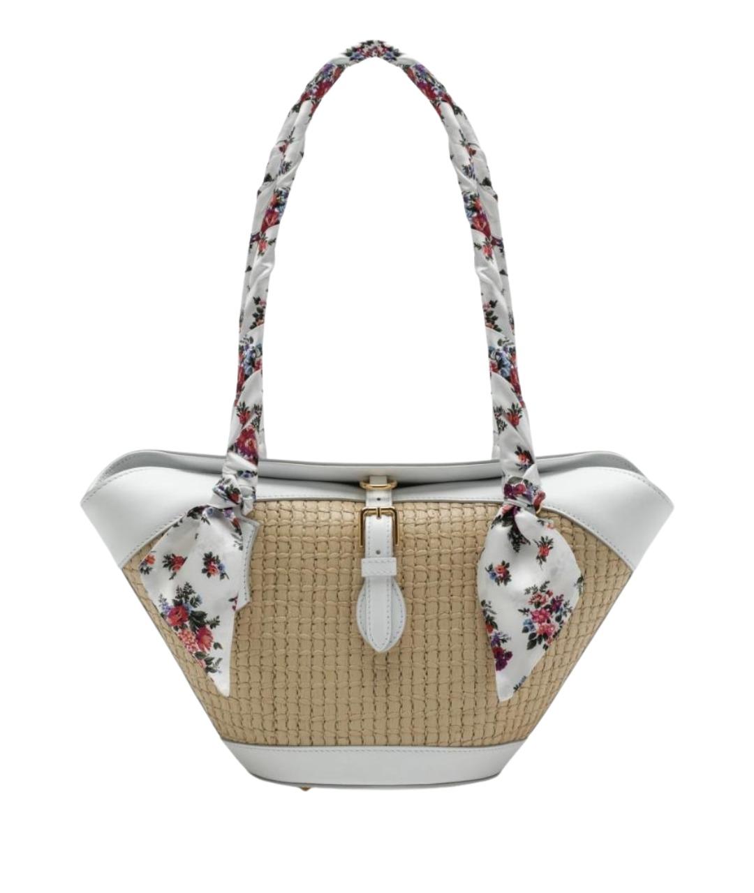 DOLCE&GABBANA Бежевая пелетеная сумка тоут, фото 1