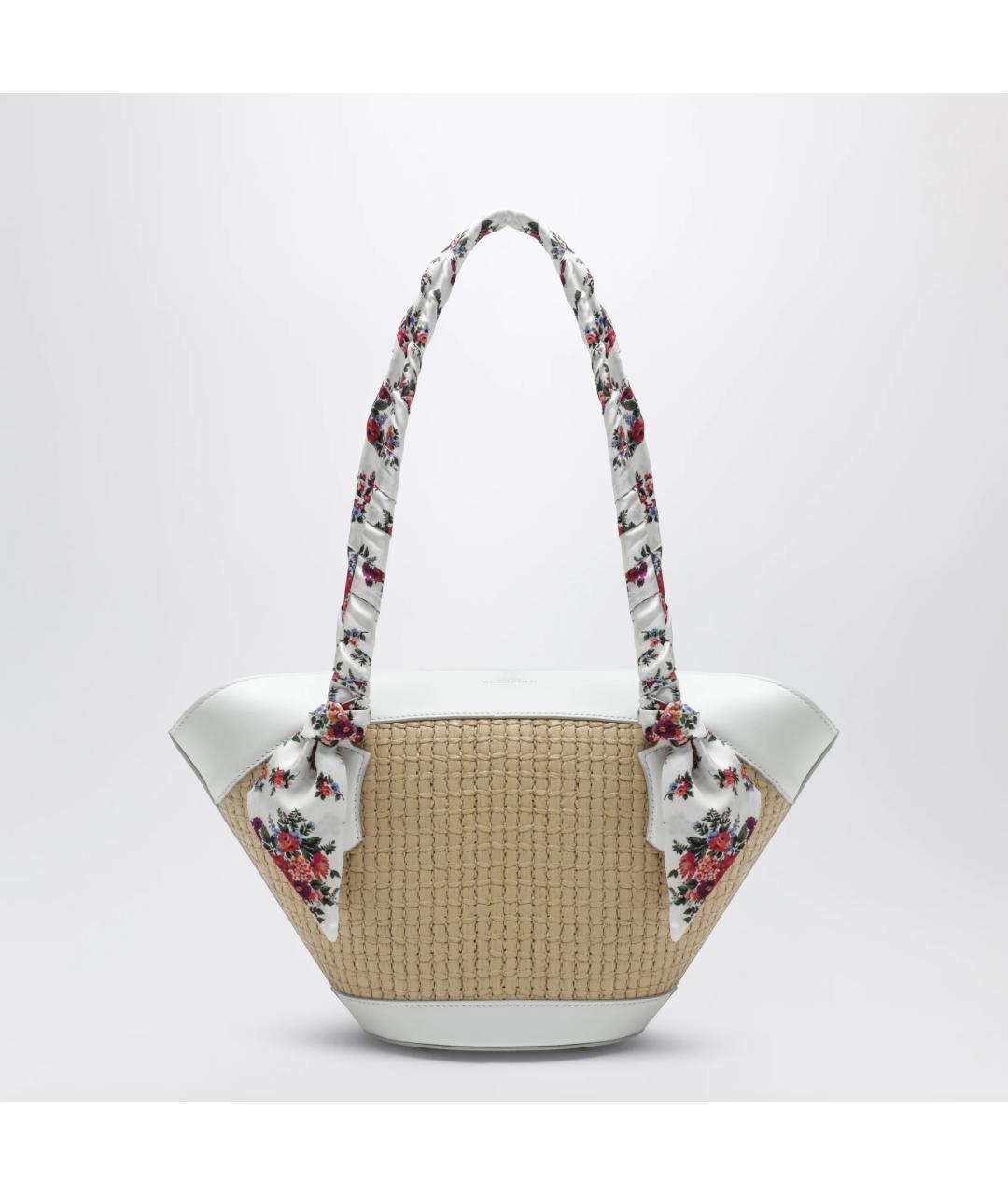 DOLCE&GABBANA Бежевая пелетеная сумка тоут, фото 2