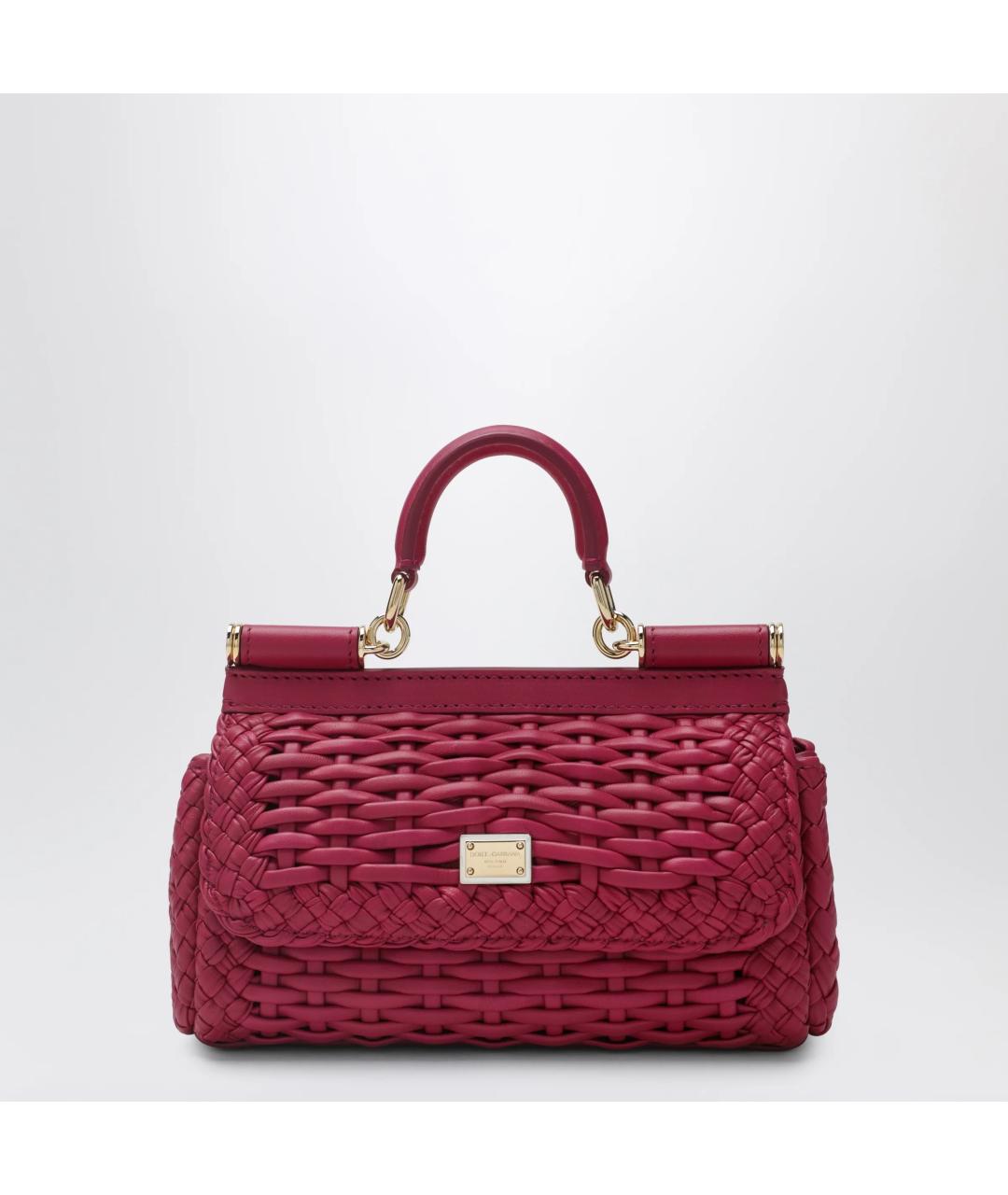 DOLCE&GABBANA Фуксия кожаная сумка тоут, фото 3