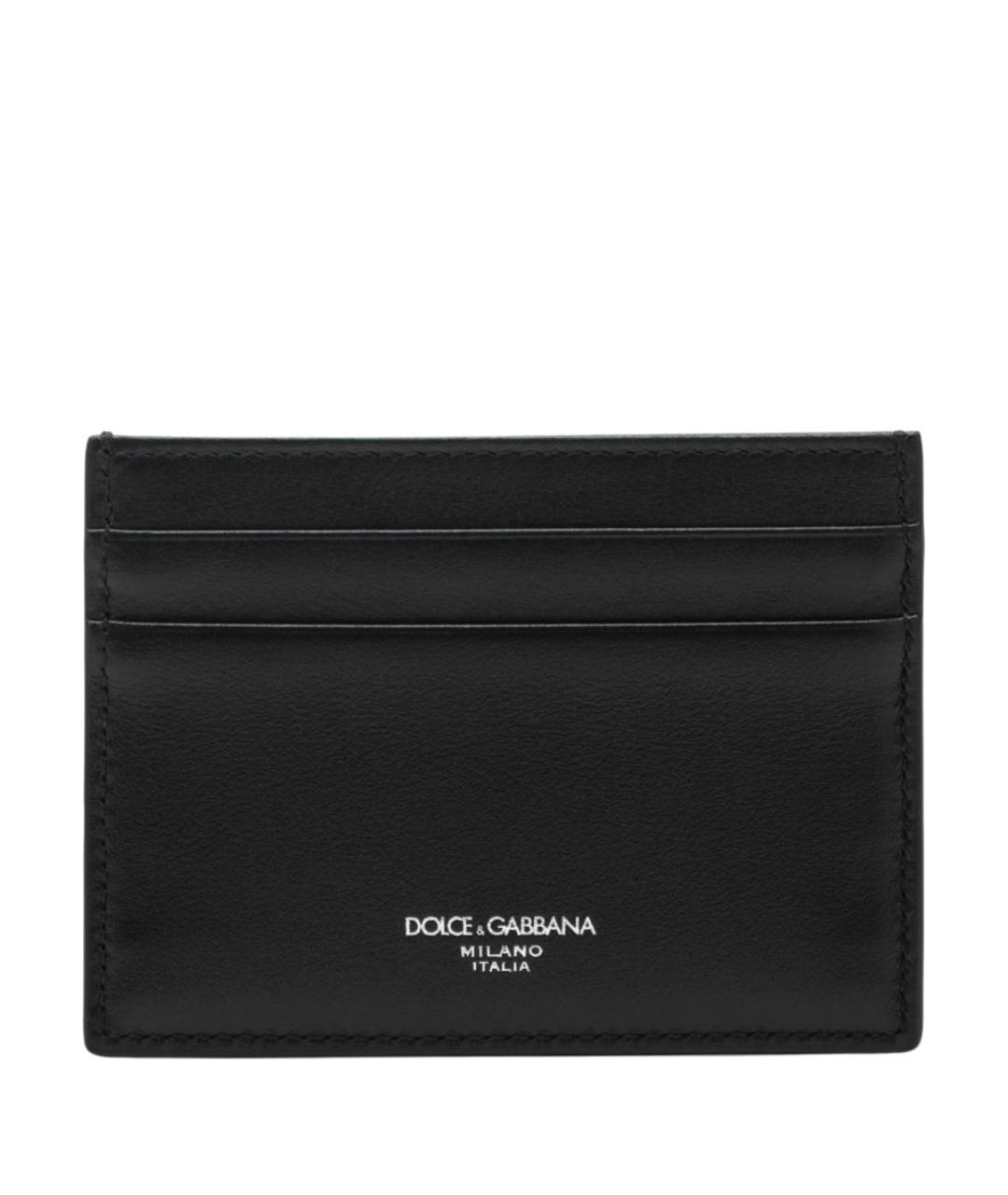 DOLCE&GABBANA Черный кожаный кардхолдер, фото 1