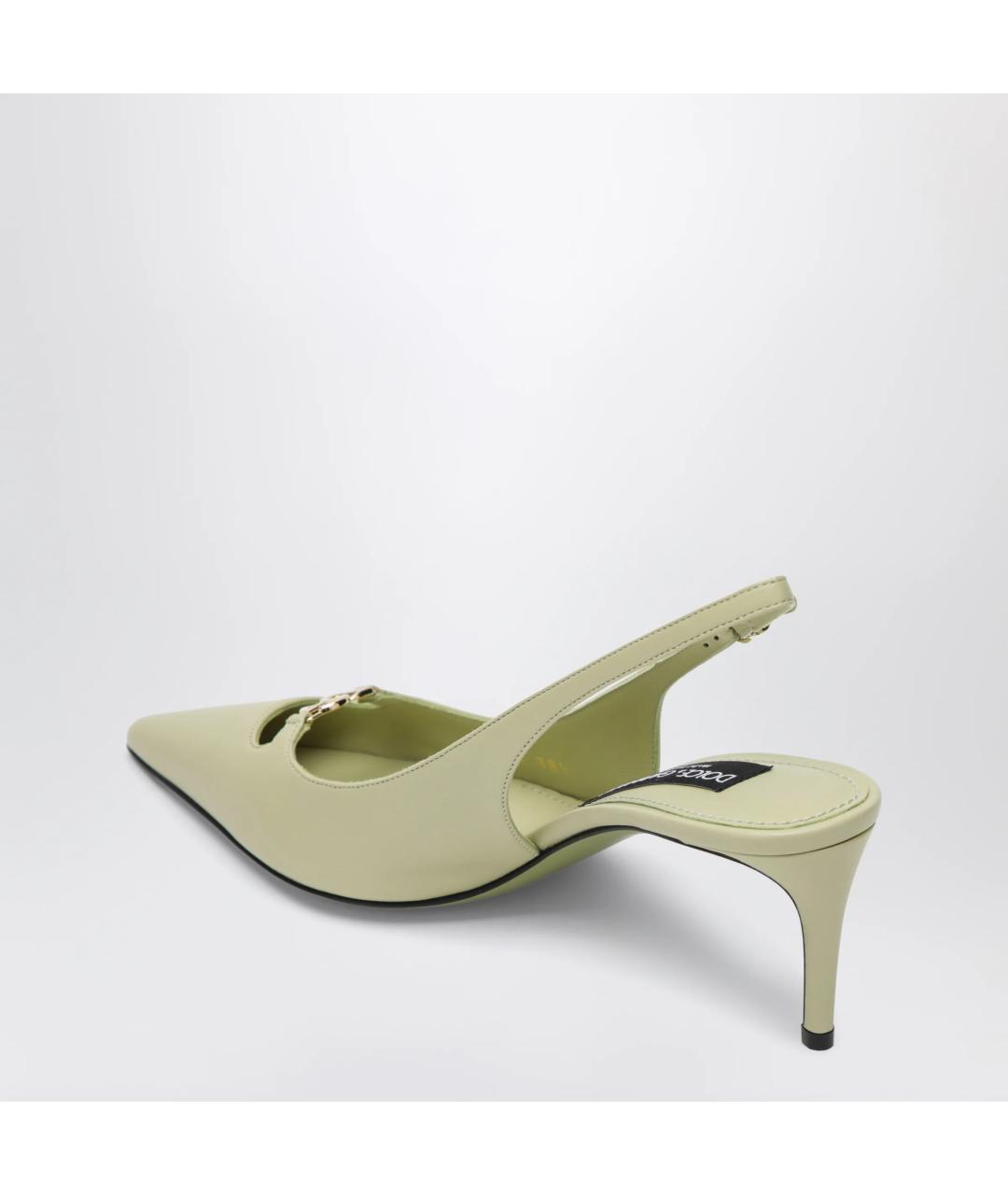 DOLCE&GABBANA Зеленые кожаные туфли, фото 2