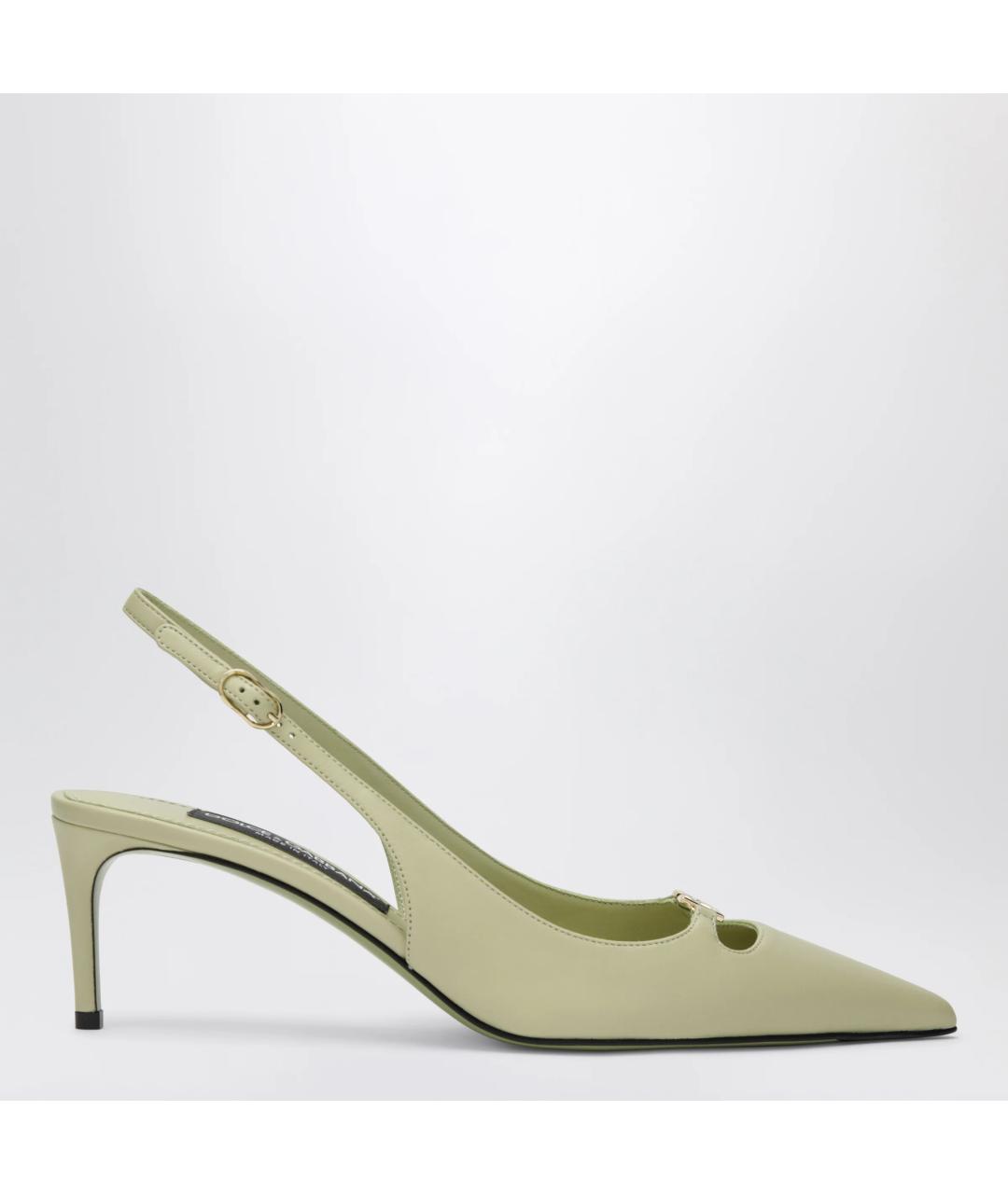 DOLCE&GABBANA Зеленые кожаные туфли, фото 3