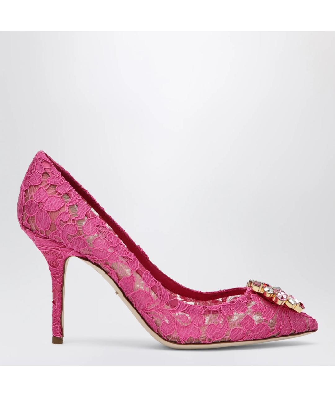 DOLCE&GABBANA Фуксия текстильные туфли, фото 3
