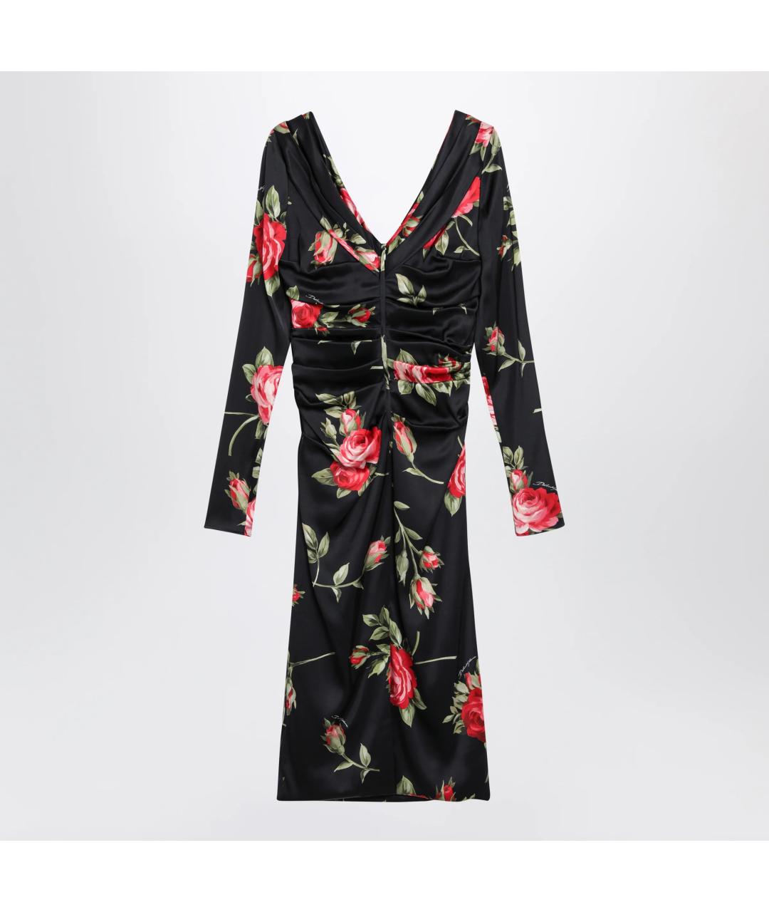 DOLCE&GABBANA Черное вискозное коктейльное платье, фото 2