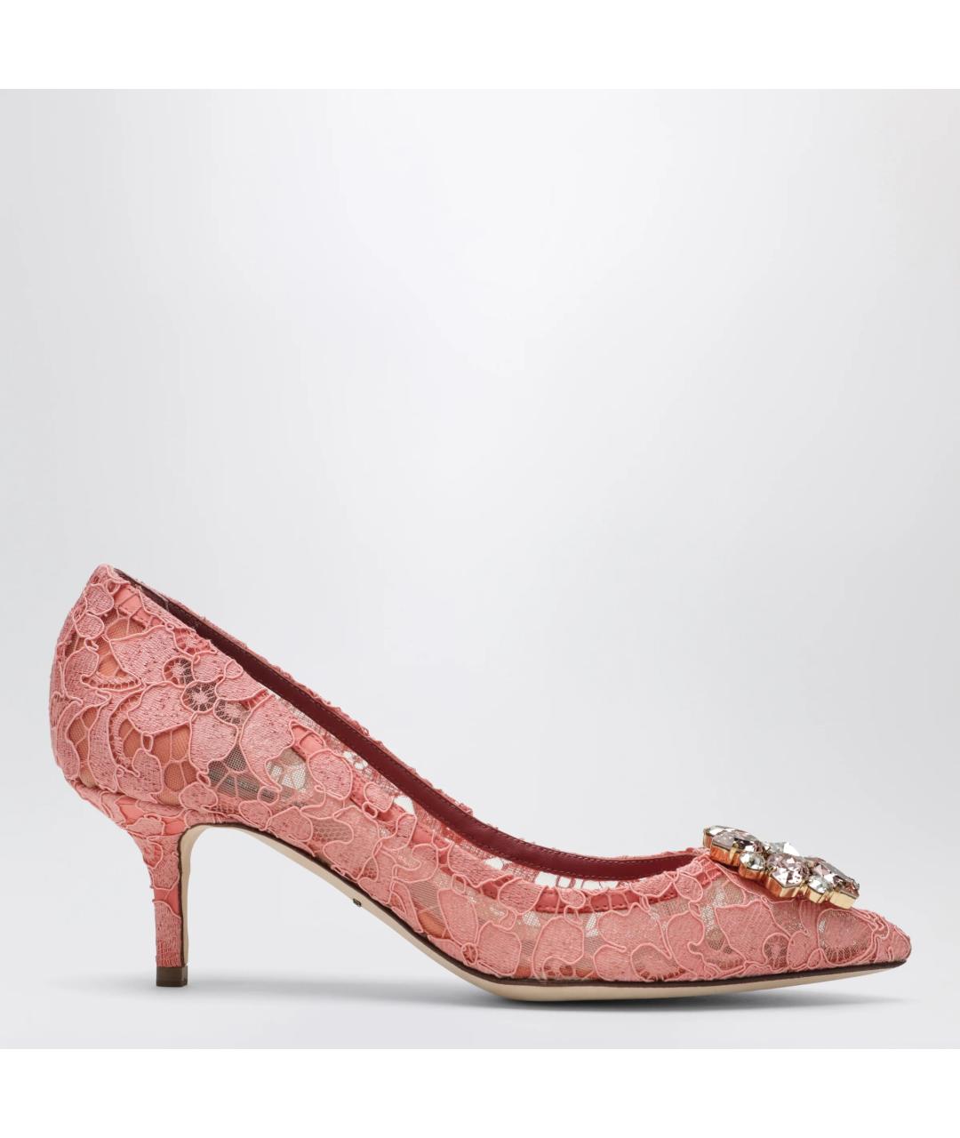 DOLCE&GABBANA Розовые текстильные туфли, фото 3