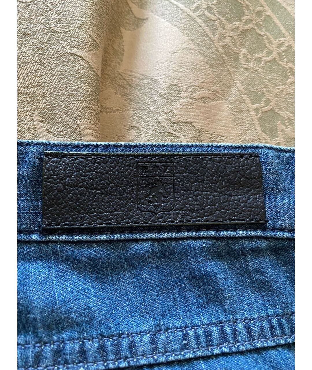 ERMENEGILDO ZEGNA Синие хлопко-леновые прямые джинсы, фото 6
