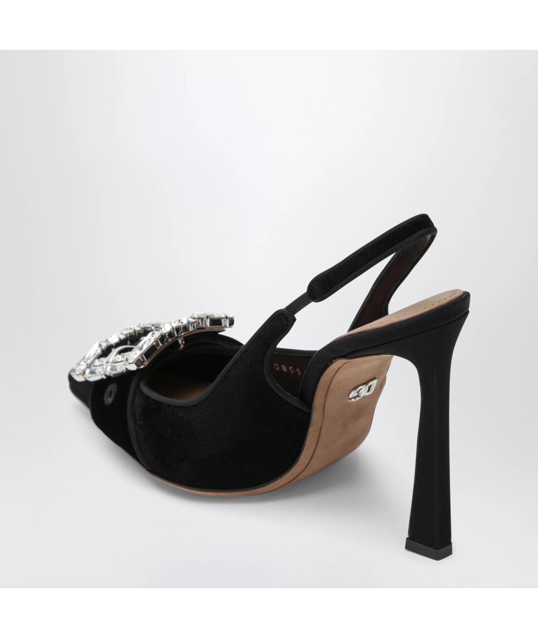 DOLCE&GABBANA Черные бархатные туфли, фото 2