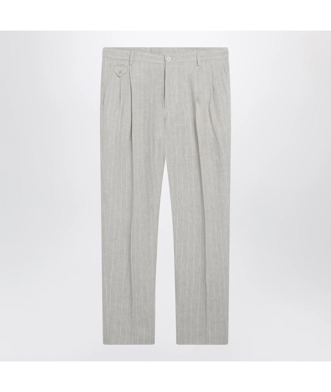 DOLCE&GABBANA Мульти льняные повседневные брюки, фото 3