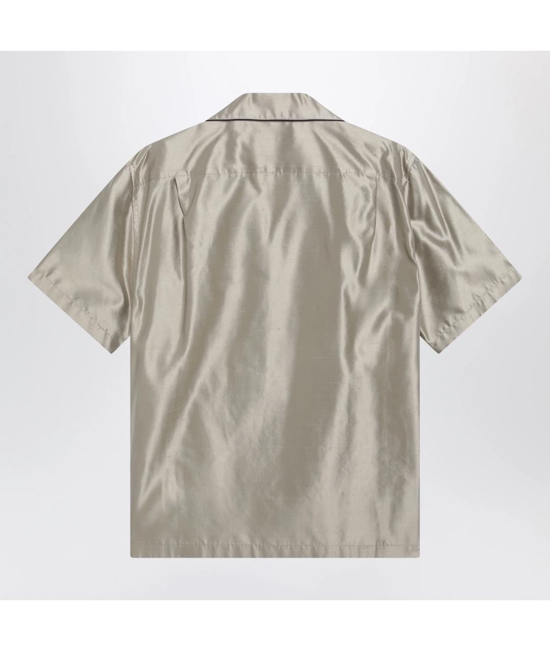 DOLCE&GABBANA Бежевая шелковая кэжуал рубашка, фото 2