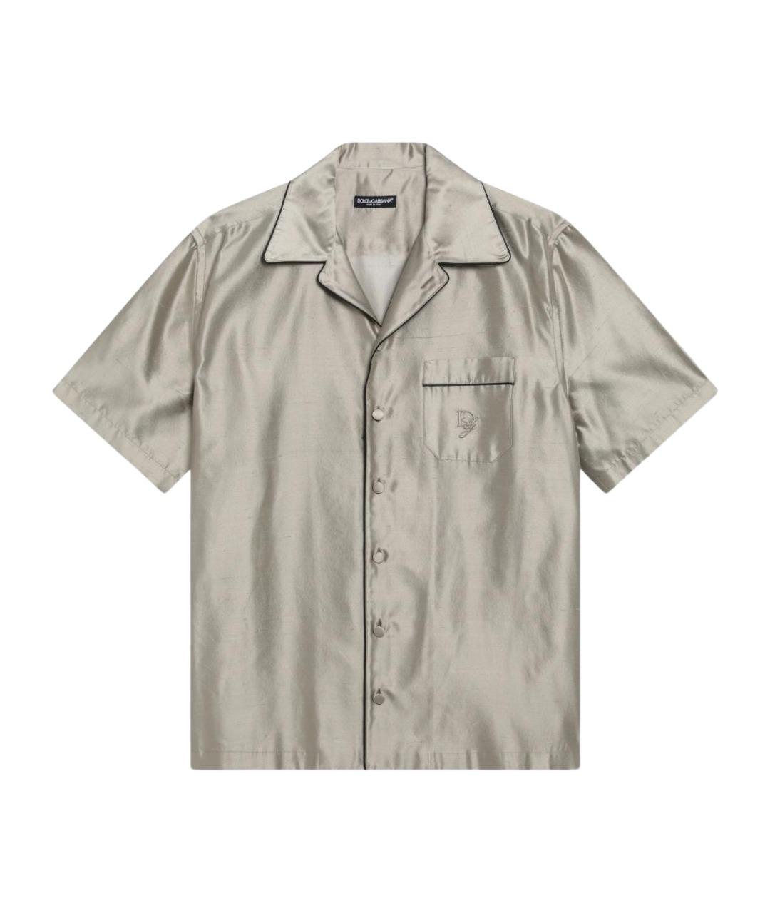 DOLCE&GABBANA Бежевая шелковая кэжуал рубашка, фото 1
