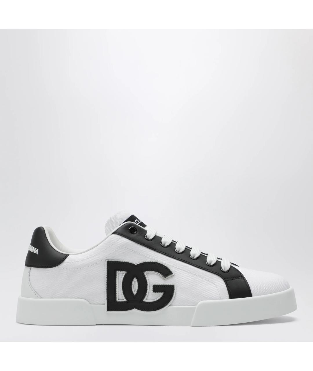 DOLCE&GABBANA Белые кожаные низкие кроссовки / кеды, фото 3