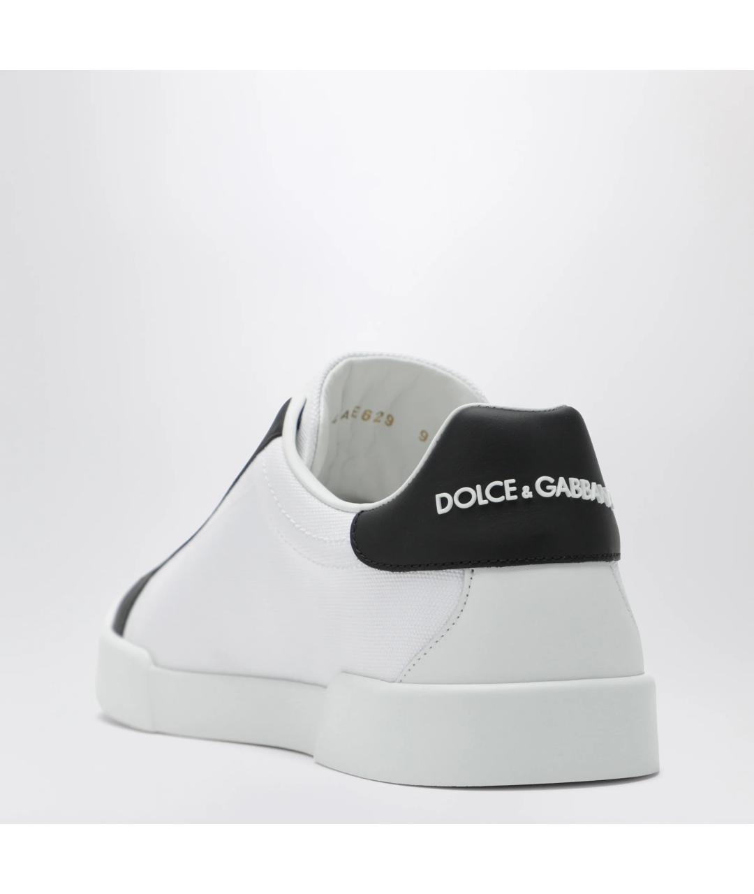 DOLCE&GABBANA Белые кожаные низкие кроссовки / кеды, фото 2