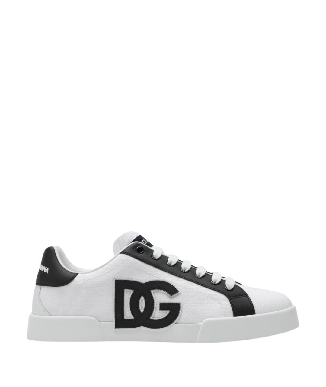 DOLCE&GABBANA Белые кожаные низкие кроссовки / кеды, фото 1