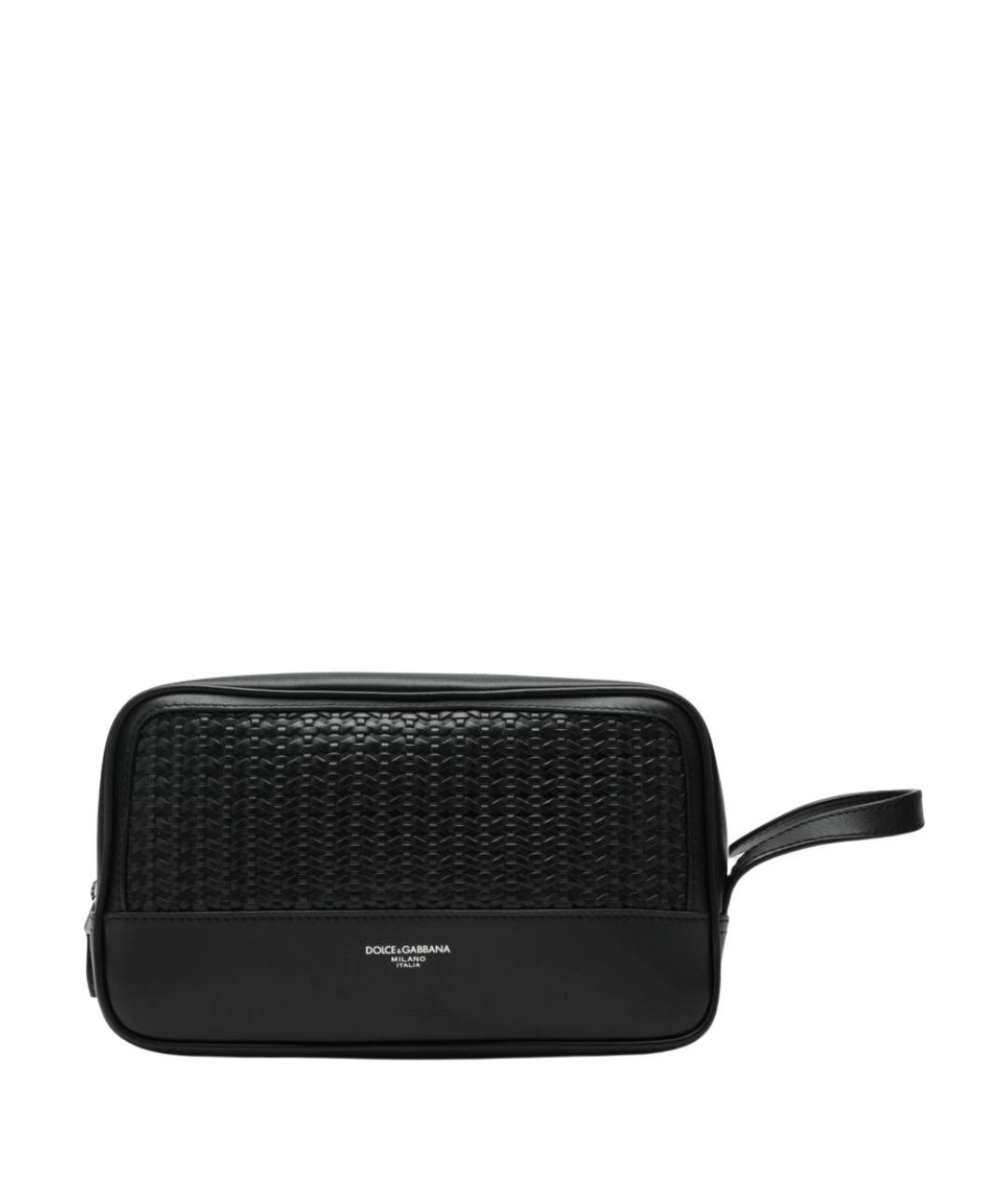 DOLCE&GABBANA Черная кожаная барсетка, фото 1