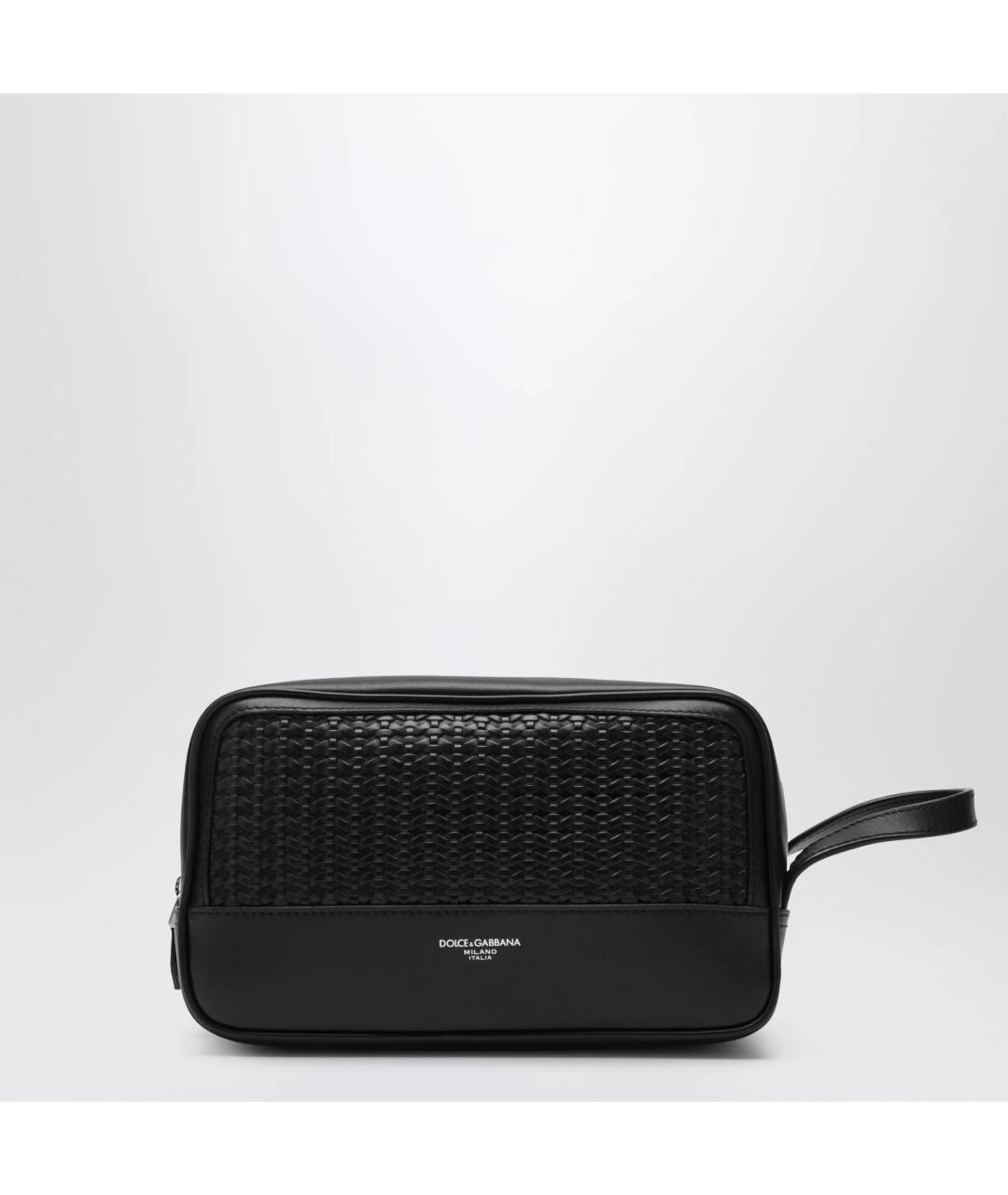 DOLCE&GABBANA Черная кожаная барсетка, фото 3