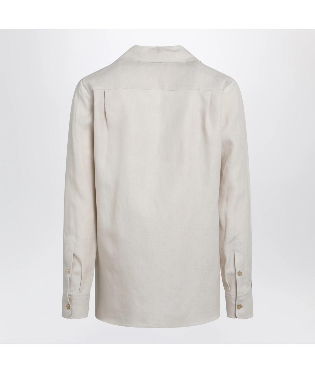 DOLCE&GABBANA Бежевая льняная кэжуал рубашка, фото 2