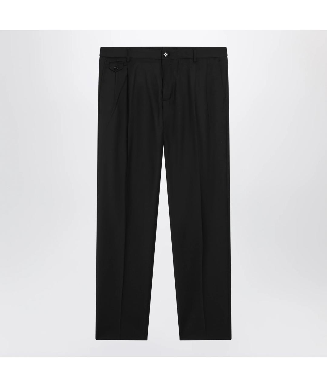 DOLCE&GABBANA Черные шерстяные повседневные брюки, фото 3