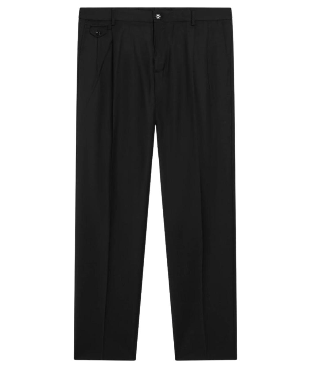 DOLCE&GABBANA Черные шерстяные повседневные брюки, фото 1