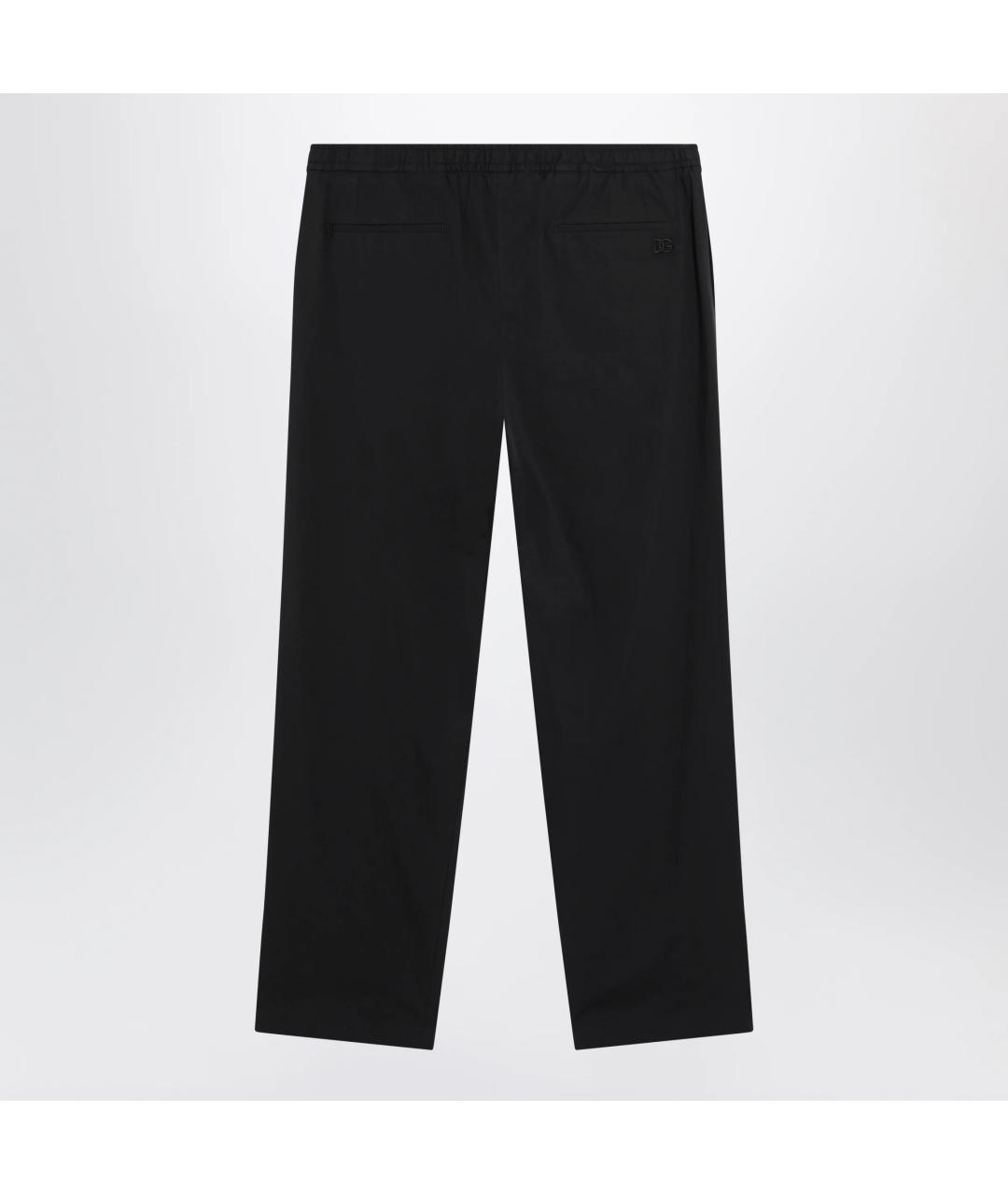 DOLCE&GABBANA Черные хлопковые повседневные брюки, фото 2