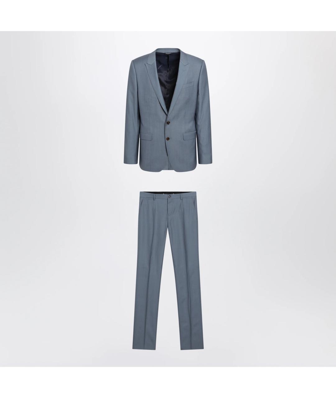 DOLCE&GABBANA Голубой классический костюм, фото 3