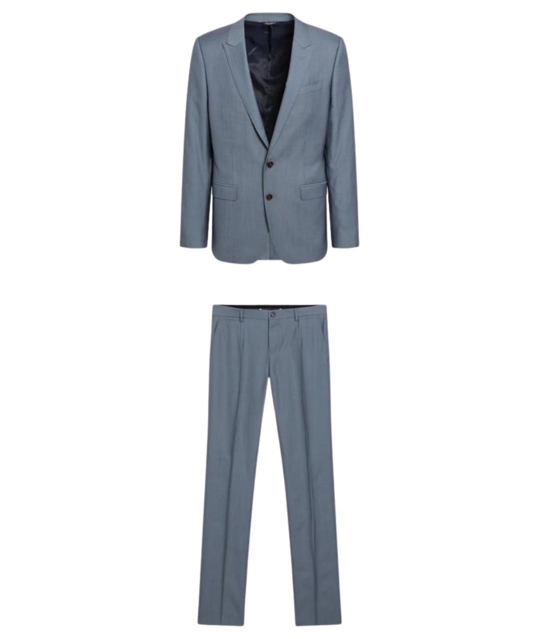 DOLCE&GABBANA Голубой классический костюм, фото 1