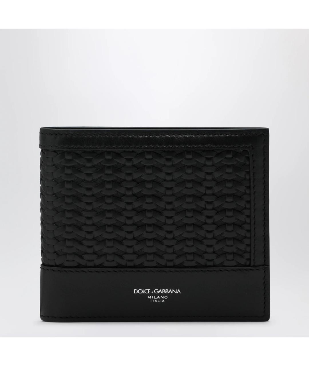 DOLCE&GABBANA Черный кожаный кошелек, фото 3