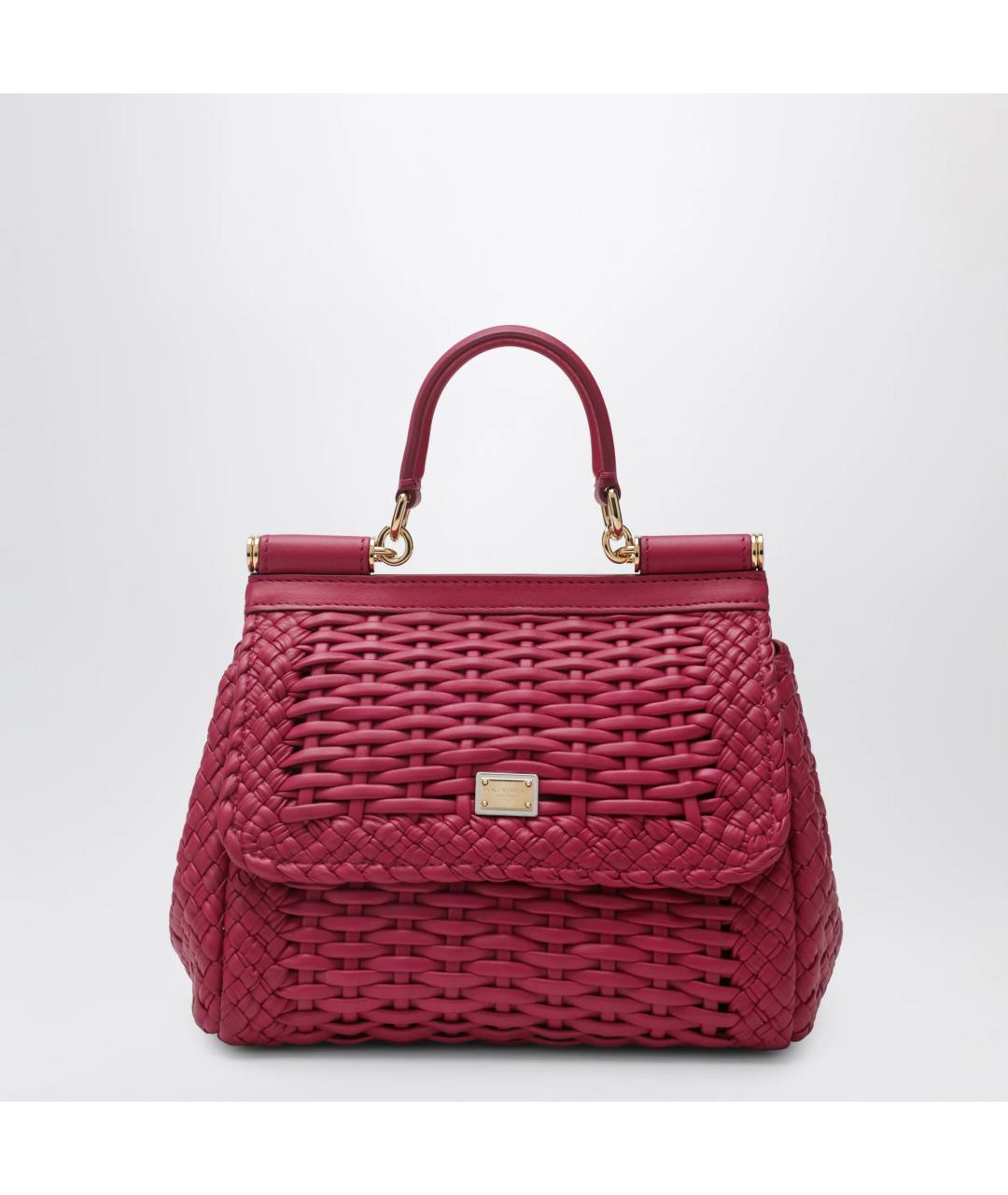 DOLCE&GABBANA Розовая кожаная сумка тоут, фото 3