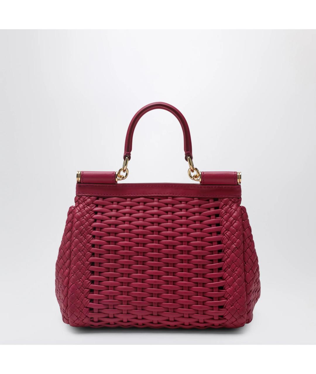 DOLCE&GABBANA Розовая кожаная сумка тоут, фото 2