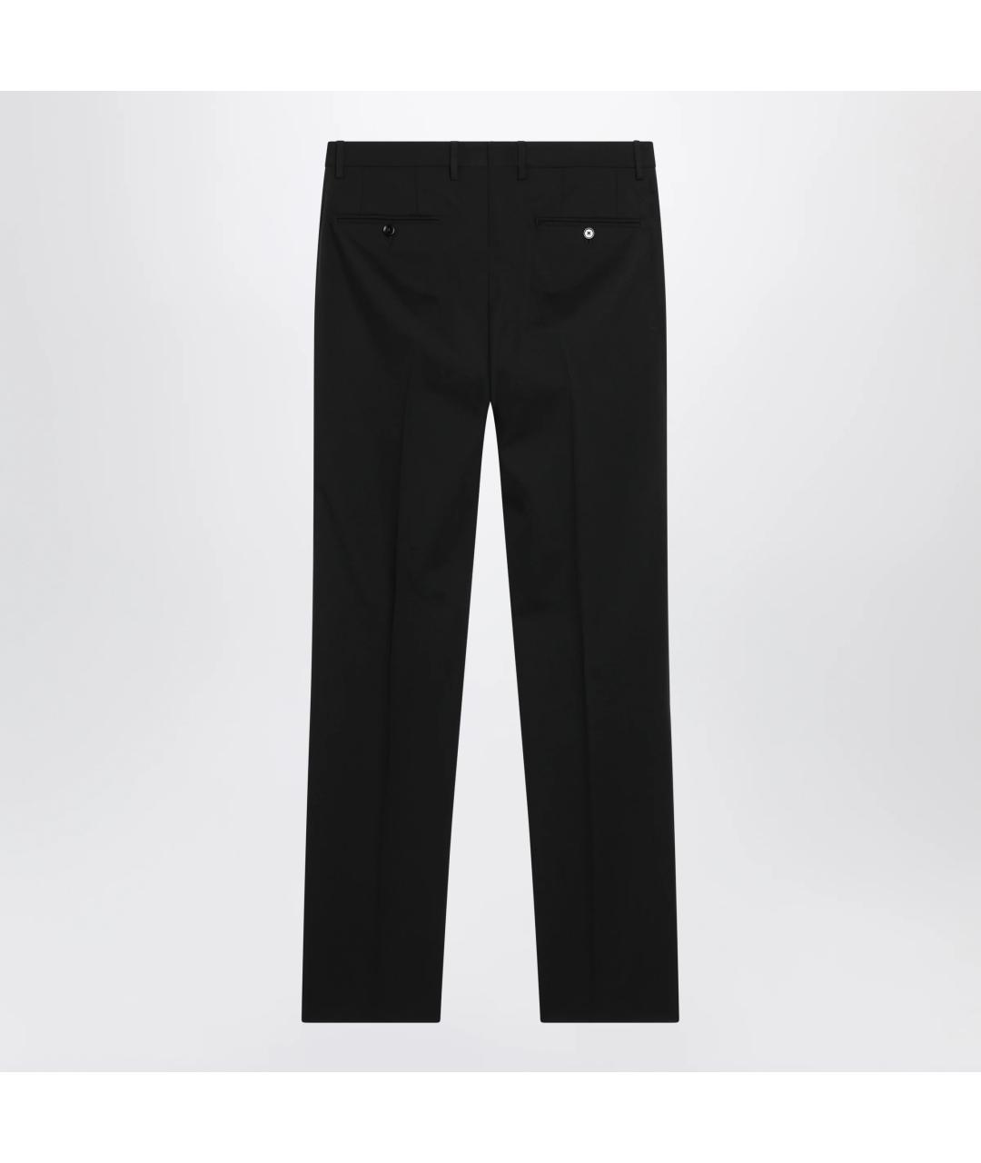 DOLCE&GABBANA Черные шерстяные повседневные брюки, фото 2