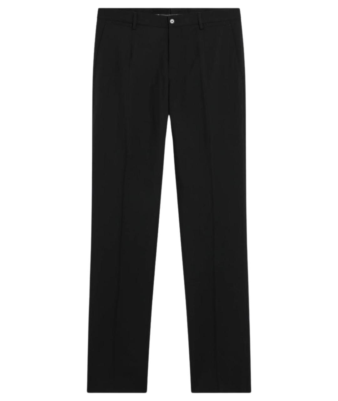 DOLCE&GABBANA Черные шерстяные повседневные брюки, фото 1