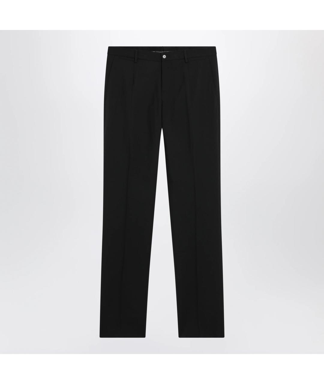 DOLCE&GABBANA Черные шерстяные повседневные брюки, фото 3